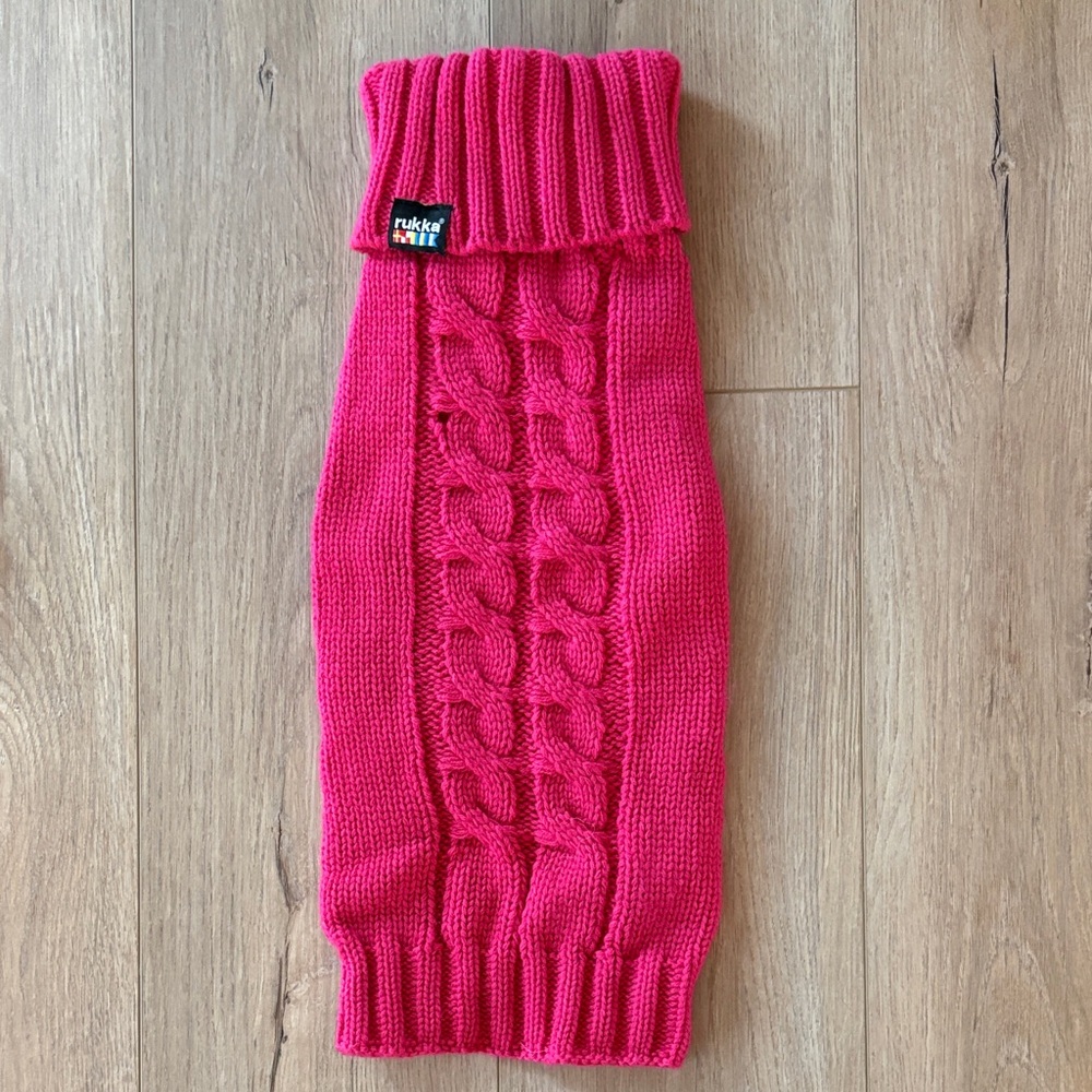 Rukka Pets Pink Cable Knit Dog Sweater